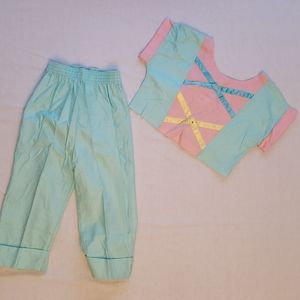 EUC Vintage Girls Matching Top and Pants Size 6X